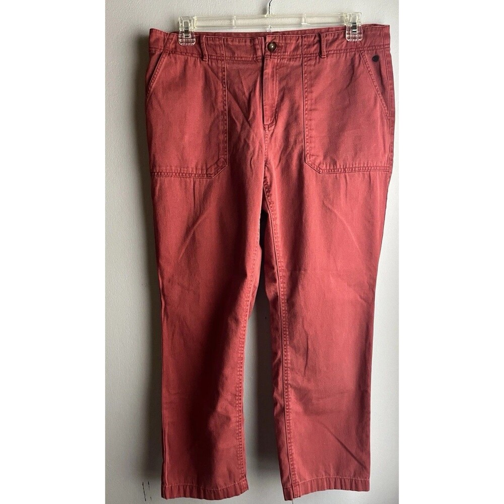 L.L. Bean Favorite Red Pants Women’s 14P Petite Straight Leg Cotton Twill Preppy